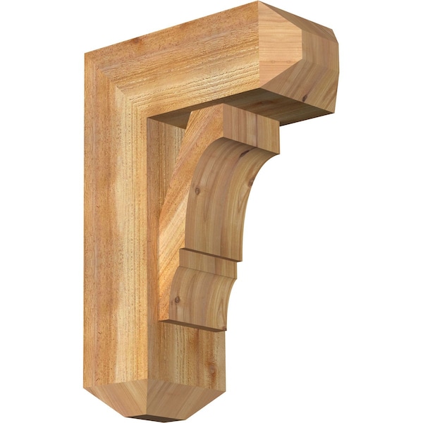 Ekena Millwork Balboa Craftsman Rough Sawn Bracket w/ Offset Brace, Western Red Cedar, 8"W x 18"D x 26"H BKT0806X18X26BOA04RWR - main